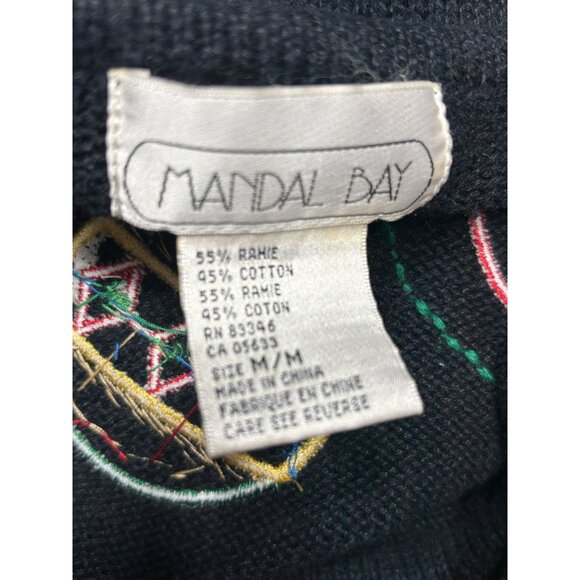 Vintage Women's Christmas Cardigan Sweater 3D Embroidered Button-Up Size M Ramie - Picture 9 of 10